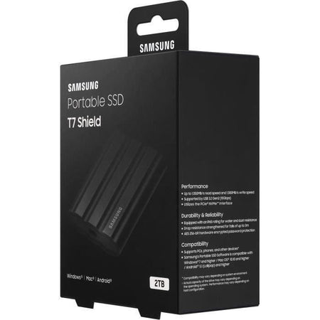 Unità a stato solido esterna - SAMSUNG - T7 Shield - 2 TB - USB 3.2 Gen 2 (connettore USB-C) (MU-PE2T0S/EU)