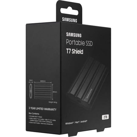 Unità a stato solido esterna - SAMSUNG - T7 Shield - 2 TB - USB 3.2 Gen 2 (connettore USB-C) (MU-PE2T0S/EU)