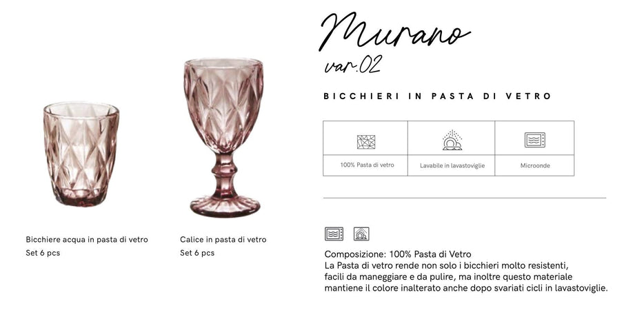 Maison Sucrée Set Calici e/o Bicchieri Murano 2504S