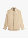 Camicia uomo Tommy Hilfiger in lino regular fit beige MW0MW41530RBT