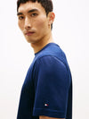 Tommy Hilfiger T-shirt uomo in cotone mercerizzato Smart Casual blu regular fit