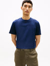 Tommy Hilfiger T-shirt uomo in cotone mercerizzato Smart Casual blu regular fit