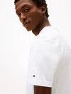 Tommy Hilfiger T-shirt uomo in cotone mercerizzato Smart Casual bianca regular fit