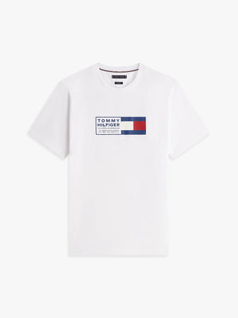 T-shirt uomo Tommy Hilfiger bianca con logo NYC – Cotone regular fit MW0MW42366YBR