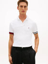 Tommy Hilfiger polo uomo slim fit in cotone interlock bianca con logo
