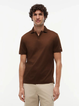 Polo uomo Tommy Hilfiger marrone in cotone mercerizzato interlock – Regular fit MW0MW42745GV0