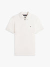 Tommy Hilfiger polo uomo in cotone interlock con zip bianca regular fit