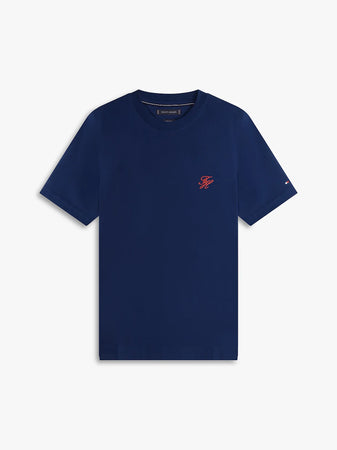 T-shirt uomo Tommy Hilfiger in cotone mercerizzato con logo ricamato – MW0MW43066DCC