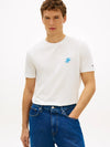 T-shirt uomo Tommy Hilfiger in cotone mercerizzato con logo ricamato bianca MW0MW43066YBL