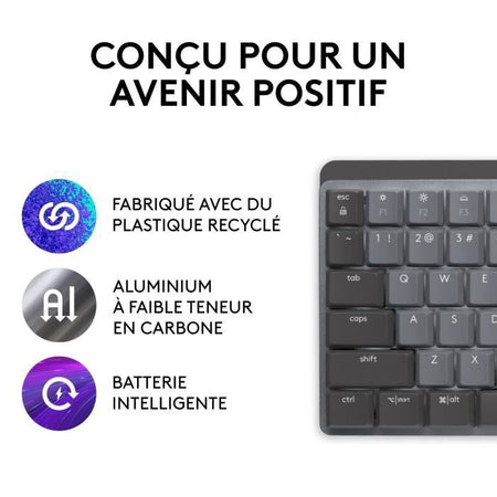 Logitech - Tastiera Wireless - MX - Meccanica - Performance Retroilluminata - Grafite