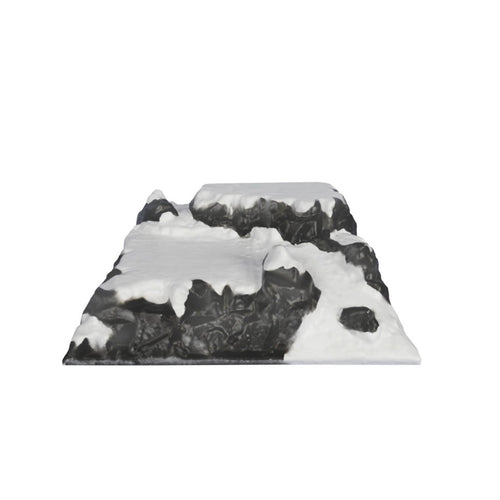 Base per scena villaggio natalizio Mini pista da scii montagna in rilievo innevata 39 cm