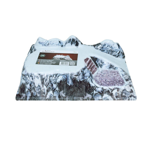 Base per scena villaggio natalizio Monte Bianco montagna in rilievo innevata 42 cm