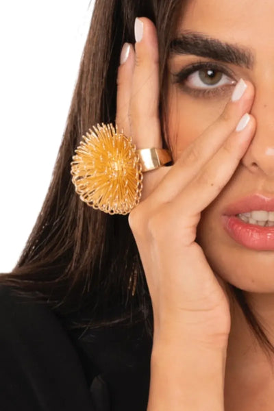 MYA ACCESSORIES | Anello elastico con fiore in metallo