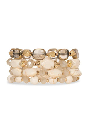 MYA ACCESSORIES | Bracciale elastico multilinee con pietre