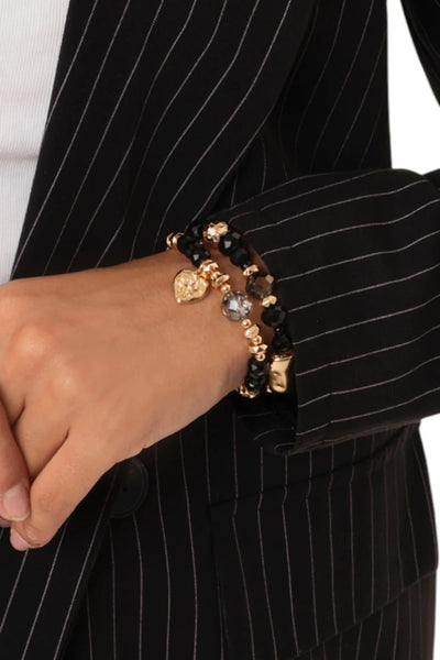 MYA ACCESSORIES | Bracciale elastico due fili con pietre