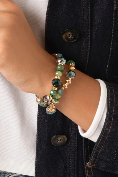 MYA ACCESSORIES | Bracciale elastico due fili con pietre