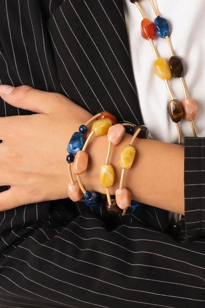 MYA ACCESSORIES | Bracciale elastico quattro fili con pietre