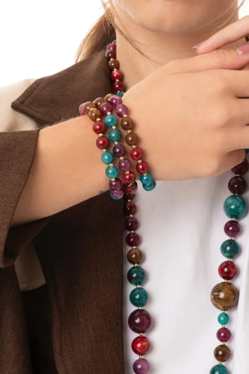 MYA ACCESSORIES | Bracciale elastico tre linee con sfere
