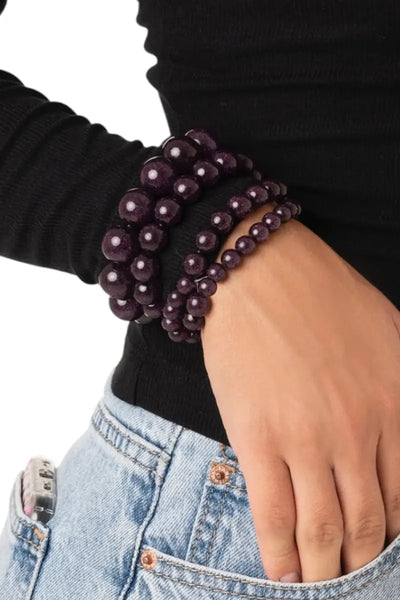 MYA ACCESSORIES | Bracciale elastico multilinee con pietre