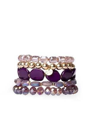 MYA ACCESSORIES | Bracciale elastico multilinee con pietre