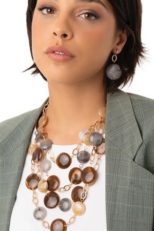 MYA ACCESSORIES | Collana girocollo a catena cascata di pietre