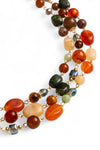 MYA ACCESSORIES | Collana a tre fili con pietre in acrilico e vetro