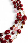 MYA ACCESSORIES | Collana a tre fili con pietre in acrilico e vetro
