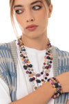 MYA ACCESSORIES | Collana a tre fili con pietre in acrilico e vetro