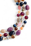MYA ACCESSORIES | Collana a tre fili con pietre in acrilico e vetro