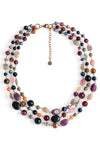 MYA ACCESSORIES | Collana a tre fili con pietre in acrilico e vetro