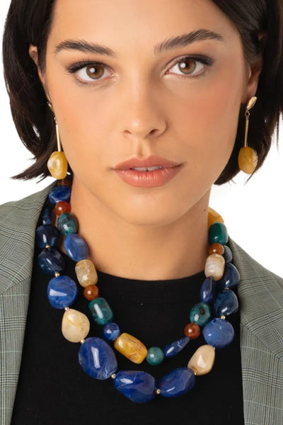 MYA ACCESSORIES | Collana girocollo con pietre in acrilico