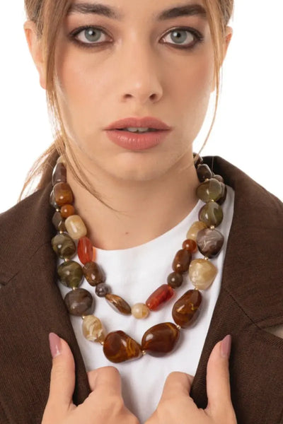 MYA ACCESSORIES | Collana girocollo con pietre in acrilico