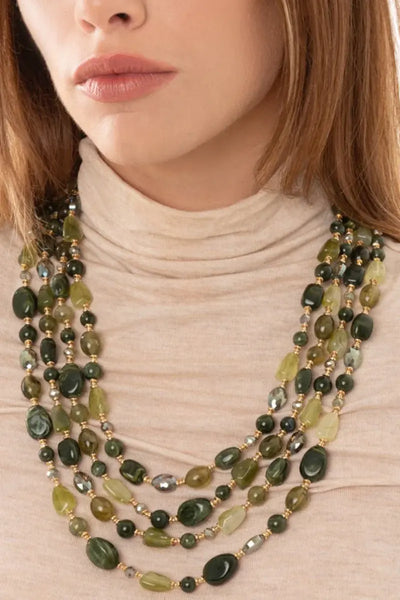 MYA ACCESSORIES | Collana a quattro fili con pietre in acrilico