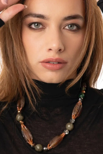 MYA ACCESSORIES | Collana girocollo con pietre in acrilico