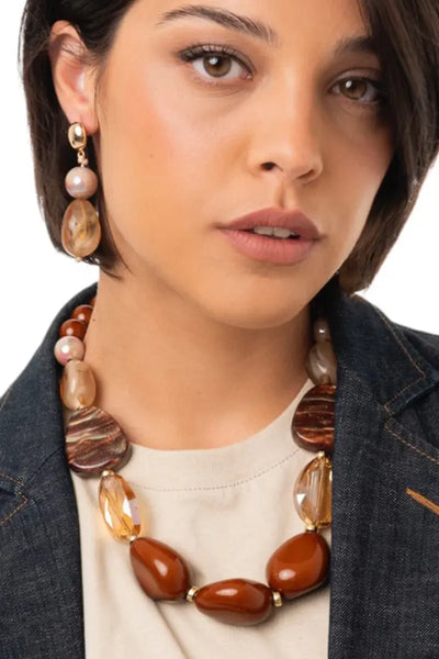 MYA ACCESSORIES | Collana girocollo con pietre in acrilico