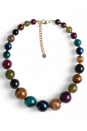 MYA ACCESSORIES | Collana girocollo con sfere in acrilico e vetro
