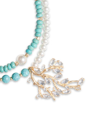 MYA ACCESSORIES | Collana girocollo doppio filo con pietre