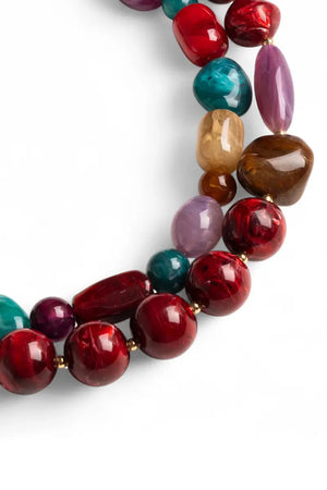 MYA ACCESSORIES | Collana girocollo doppio filo con pietre