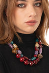 MYA ACCESSORIES | Collana girocollo doppio filo con pietre