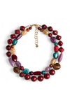 MYA ACCESSORIES | Collana girocollo doppio filo con pietre