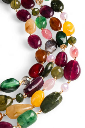 MYA ACCESSORIES | Collana girocollo multifilo con pietre