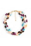 MYA ACCESSORIES | Collana girocollo multifilo con pietre