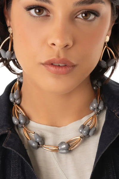 MYA ACCESSORIES | Collana girocollo strutturato in metallo