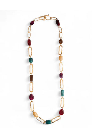 MYA ACCESSORIES | Collana lunga a catena con pietre