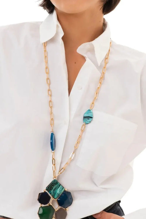 MYA ACCESSORIES | Collana lunga a catena con pendente fiore