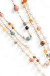 MYA ACCESSORIES | Collana lunga multifilo con pietre e perle