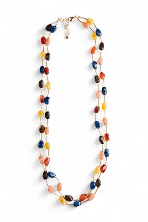 MYA ACCESSORIES | Collana lunga a due fili con pietre