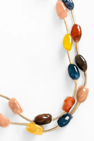 MYA ACCESSORIES | Collana lunga a due fili con pietre
