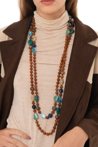 MYA ACCESSORIES | Collana lunga con pietre in acrilico