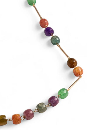 MYA ACCESSORIES | Collana lunga con pietre in vetro multicolore